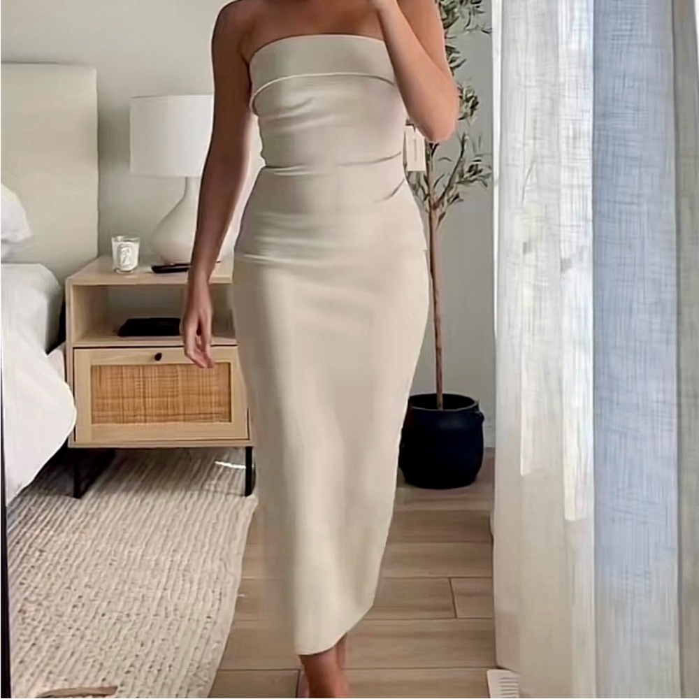 Aritzia Babaton Eyecatcher Dress Matte Pearl